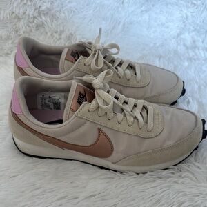 Nike Cream and Pink Sneakers with Metallic Accents
